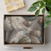 スチームパンク飛行船のデコページ 薄葉紙 (ギフト)