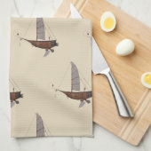 スチームパンク飛行船 キッチンタオル (四つ折り)
