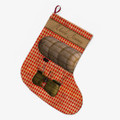 スチームパンク飛行船 ラージクリスマスストッキング (正面 (吊り時))