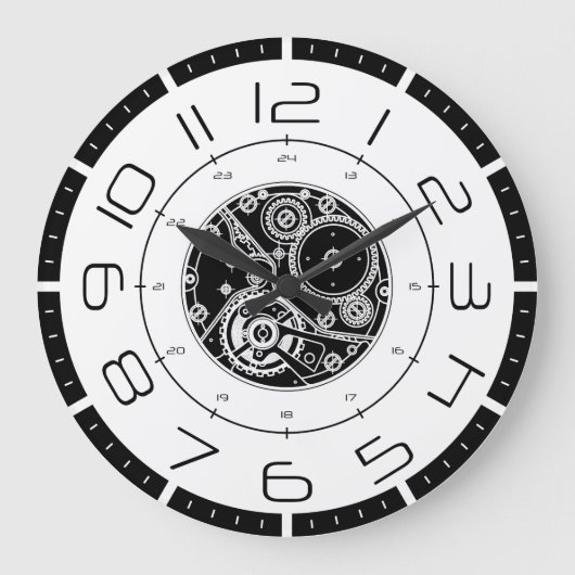 スチームパンク24時間 ラージ壁時計 (正面)
