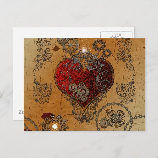 スチームパンク, かっこいいハート ポストカード (正面/裏面)