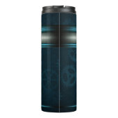 スチームパンク、アイスブルーのティール（緑がかった色）スプロケット タンブラー (裏面)