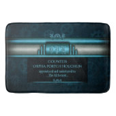 スチームパンク、アイスブルーのティール（緑がかった色）スプロケット バスマット (正面)