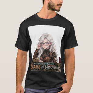 スチームパンク アニメ ガール ストリートウェア - エーテル パンク エリート Tシャツ