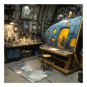 スチームパンク アーティストの潜水艦スタジオのカオス フォトプリント           