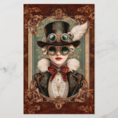 スチームパンク/アールヌーボー女性CM8スクラップブック紙 (正面)