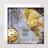 スチームパンク＆イエローローズの招待状 招待状 (正面/裏面)