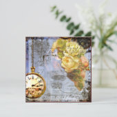 スチームパンク&イエローローズ招待状 招待状 (スタンド正面)