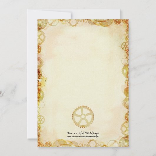 スチームパンク・ウェディング、  5"x7" インビテーション (裏面)