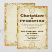 スチームパンク・ウェディング、  5"x7" インビテーション (正面/裏面)