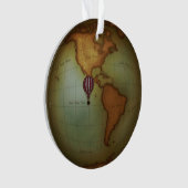 スチームパンク·エア·トラベル·ビクトリアン西部地図 オーナメント (正面)