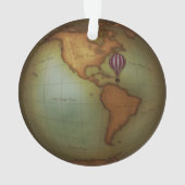 スチームパンク·エア·トラベル·ビクトリアン西部地図 オーナメント (裏面)