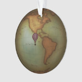 スチームパンク·エア·トラベル·ビクトリアン西部地図 オーナメント (正面)