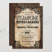 スチームパンク・エクストラバガンザ・パーティー招待状 招待状 (正面/裏面)