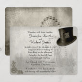 スチームパンク カーニバル トップハット ウェディング 招待状 (正面/裏面)