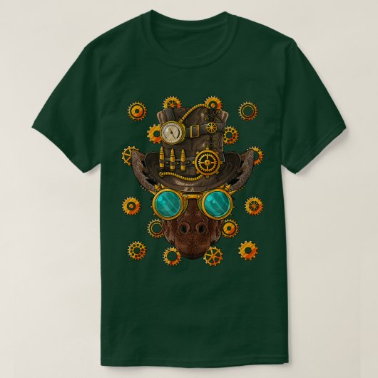 スチームパンク・キリン中世ビクトリアン蒸気動力 Tシャツ (デザイン正面)