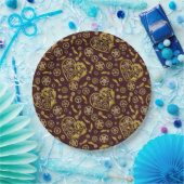 スチームパンク ギア ハート ペーパープレート (パーティー)