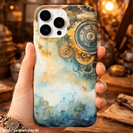 スチームパンク ギア 水彩 – ビンテージ 工業 iPhone 15 PRO MAXケース