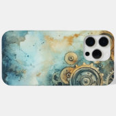 スチームパンク ギア 水彩 – ビンテージ 工業 Case-Mate iPhoneケース (裏面 (横))