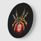 スチームパンク・クモ(黒) ラージ壁時計 (傾斜)