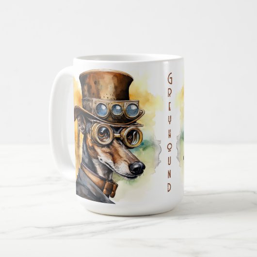 スチームパンク グレイハウンド コーヒーマグカップ (正面左)