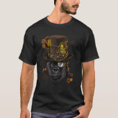 スチームパンク ゴシック ゴリラ 猿 類人猿 機械 アニ Tシャツ (正面)