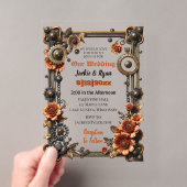スチームパンク ゴシック 結婚式 ウェディング アクリル招待状 (インサイチュ (ポータブル))