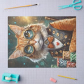 スチームパンク シーモア、ポーカーをする猫 薄葉紙 (クラフト)