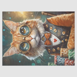 スチームパンク シーモア、ポーカーをする猫 薄葉紙