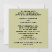 スチームパンク スカルとローズ ゴシック ウェディング 招待状 (裏面)