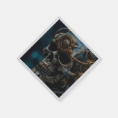 スチームパンク スカル スタンダードカクテルナプキン (角)