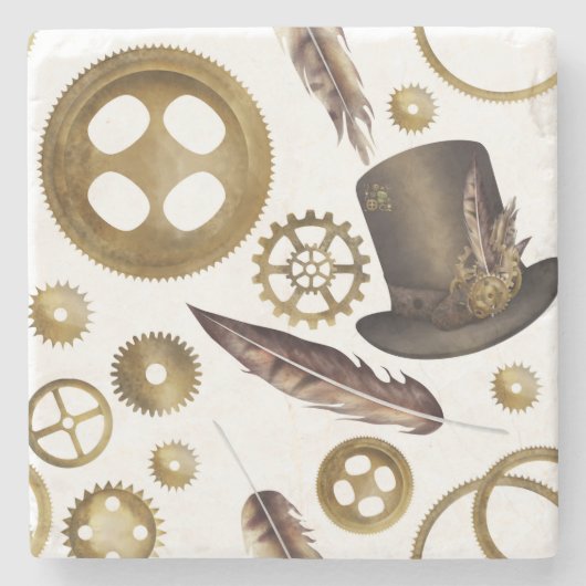 スチームパンク ストーンコースター (正面)