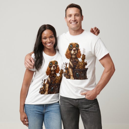 スチームパンク スパニエル ヴィクトリア朝の犬の発明家 Tシャツ (ユニセックス)