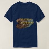 スチームパンク タイムマシン - 昨日と明日 ネイビー Tシャツ (デザイン正面)