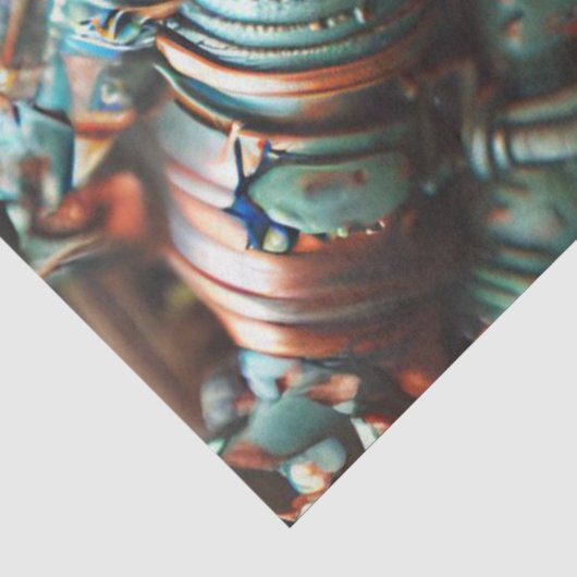 スチームパンク ティール オレンジ トカゲ デコパージュ 薄葉紙 (詳細)