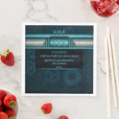 スチームパンク、ティール(緑がかった色)スプロケット上のアイスブルー、モノグラム (インサイチュ)