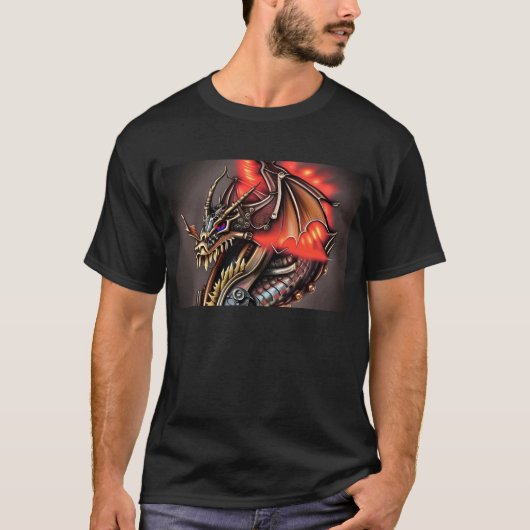 スチームパンク・ドラゴン Tシャツ (正面)