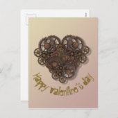 スチームパンク ハート バレンタインカード シーズンポストカード (正面/裏面)