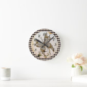 スチームパンク バタフライ ラウンド ラウンド壁時計 (ホーム)