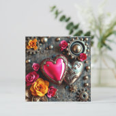 スチームパンク バレンタインデー | ユニークな写真テンプレート カード (スタンド正面)