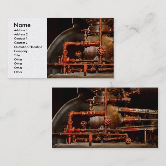 スチームパンク – パイプの夢 名刺 (正面/裏面)