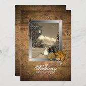 スチームパンク パリ 紅葉 秋のウェディング 招待状 (正面/裏面)