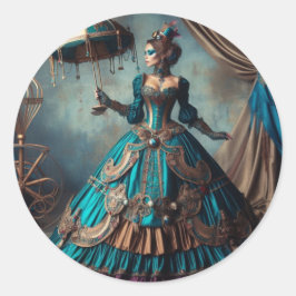 スチームパンク ビクトリア時代のサーカスの女性パフォーマー ラウンドシール