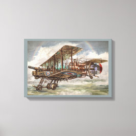 スチームパンク ファンタジー航空機イラスト キャンバスプリント