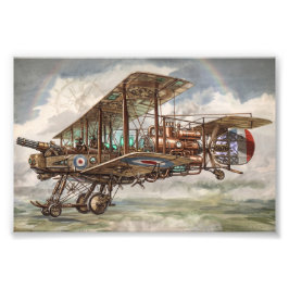 スチームパンク ファンタジー航空機イラスト フォトプリント