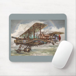 スチームパンク ファンタジー航空機イラスト マウスパッド
