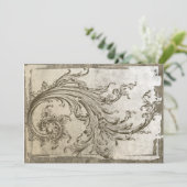 スチームパンク フラワーのヴィンテージ アニバーサリー  招待状 (スタンド正面)