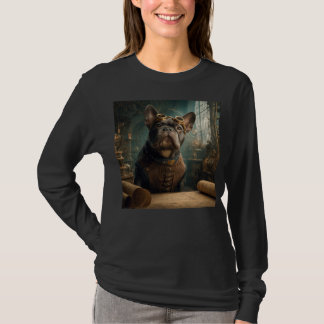 スチームパンク フレンチブルドッグ (エディション2) - ベーシック ロングスリーブ Tシャツ