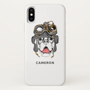 スチームパンク·ボクサー 名前の追加 iPhone X ケース