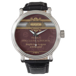 スチームパンク、マロンの歯車の真鍮、モノグラム 腕時計